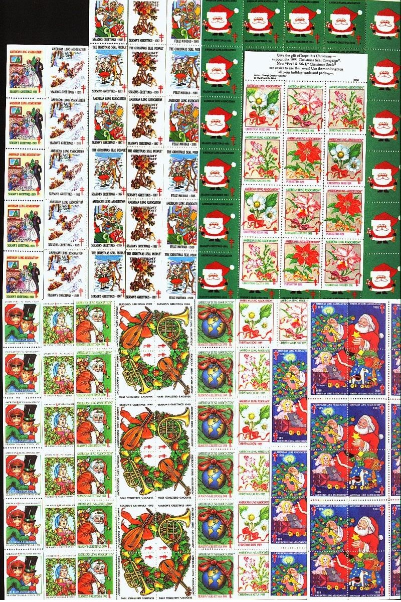 Store, US Christmas Seals 1985 // 1991 fifteen diff ALA Christmas Seal ...